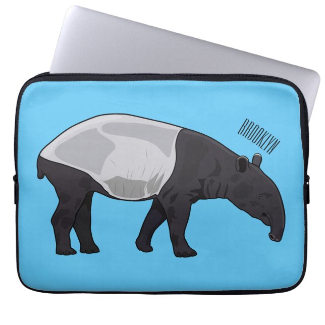 Tapir-illustration för tecknad laptop fodral (Framsidan)