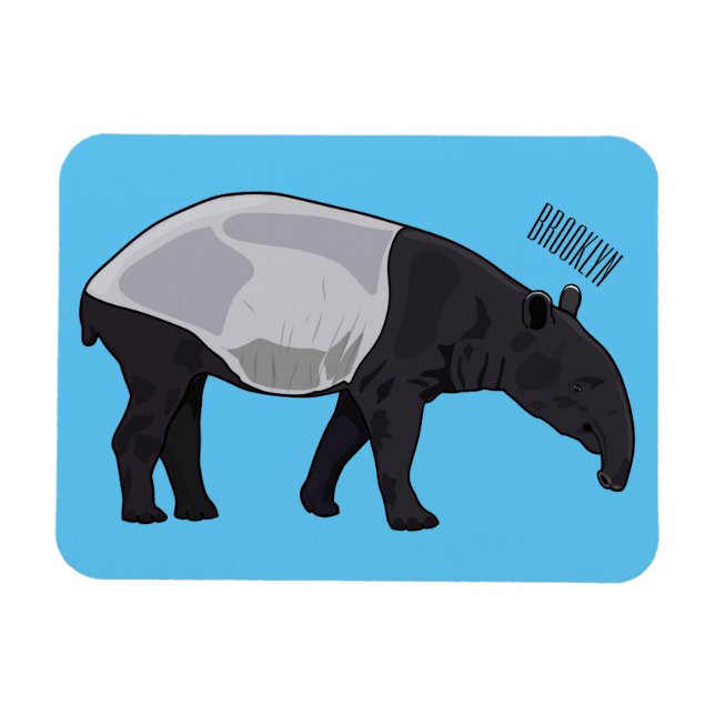 Tapir-illustration för tecknad magnet (Horisontell)