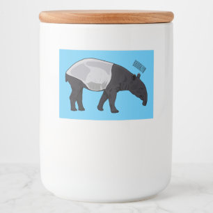Tapir-illustration för tecknad mat etiketter
