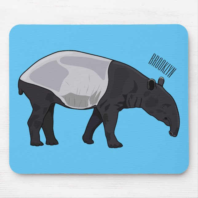 Tapir-illustration för tecknad musmatta (Framsidan)