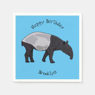 Tapir-illustration för tecknad pappersservett