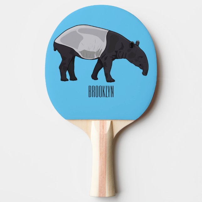 Tapir-illustration för tecknad pingisracket (Framsidan)