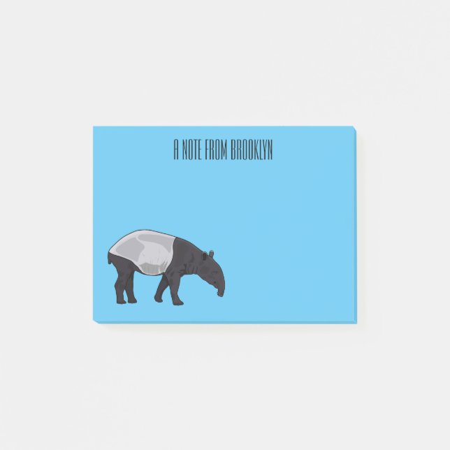 Tapir-illustration för tecknad post-it block (Framsida)