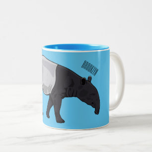 Tapir-illustration för tecknad Två-Tonad mugg