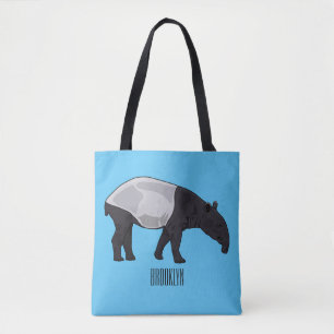 Tapir-illustration för tecknad tygkasse