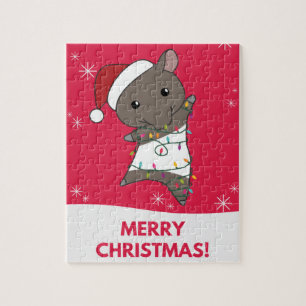 Tapir jul Tapire Winter Animals Jigszl Puzzl Pussel