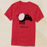 Tapir Personlig Namn T Shirt<br><div class="desc">En söt malaysisk tapir för djur och utrotningshotade vilda älskare. Originalkonst av Nic Squirrell. Ändra namn eller texten för att anpassa den.</div>