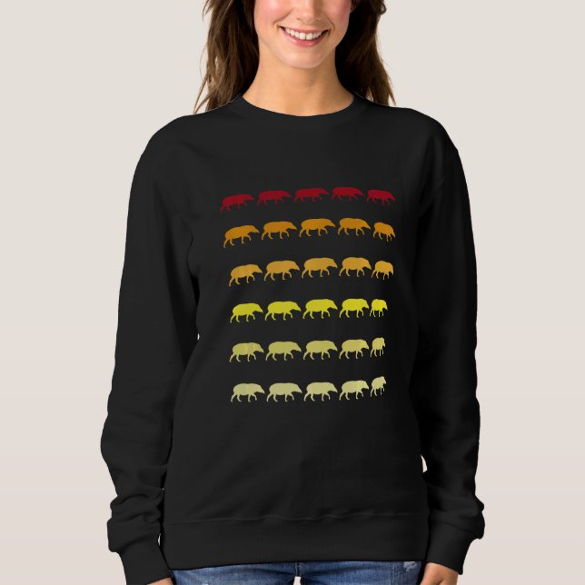 Tapir Retro Djurmönster   T Shirt (Framsida)