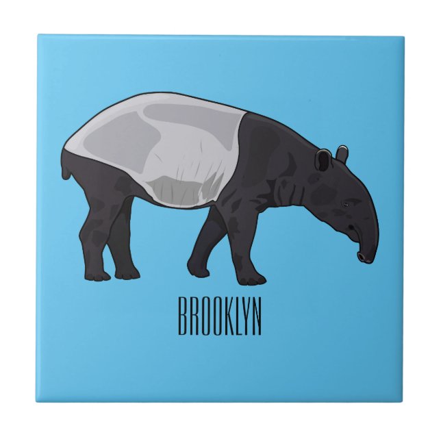 Tapir serieillustration kakelplatta (Framsidan)