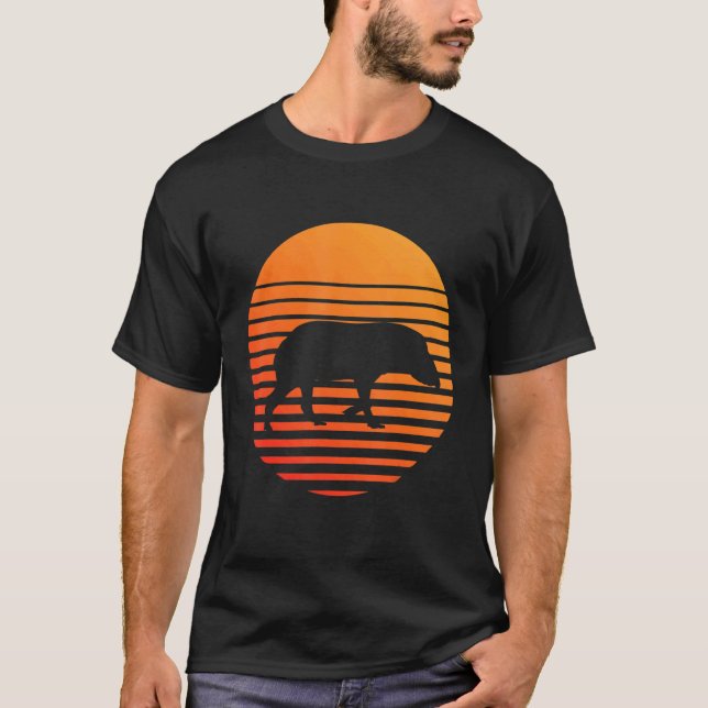 Tapir Shadow Silhouette framför Sol T Shirt (Framsida)