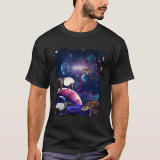 Tapir Universe Galaxy Stars Måne Space Vild Tapirs T Shirt