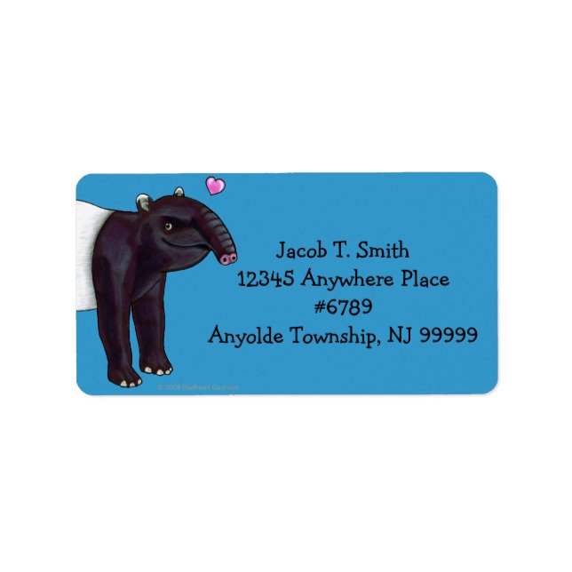 Tapir Wants Hugges-adressetikett Adressetikett (Framsidan)