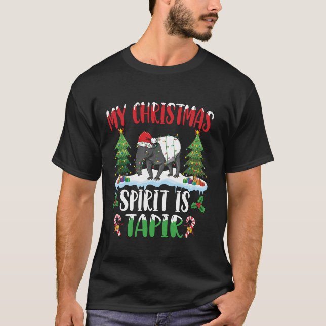 Tapir Wearing Santa Hat Julafton Julandan är t Shirt (Framsida)