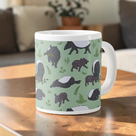 Tapirfamiljens middag i grönt jumbo mugg