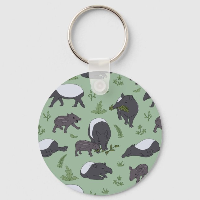 Tapirfamiljens middag i grönt nyckelring (Framsida)
