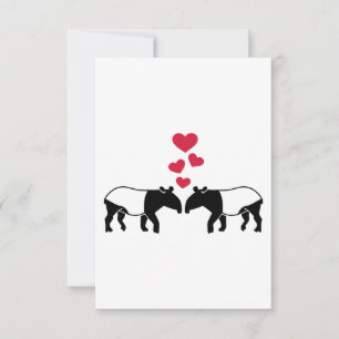 Tapirs röda hjärtan kärlek