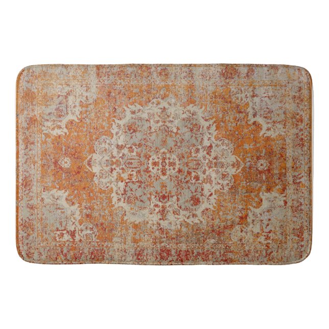 Tapis antique oriental orange badrumsmatta (Framsidan)
