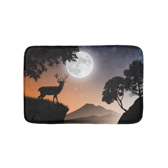 Tapis De Bain Cerf sous la lune orange Badrumsmatta (Framsidan)