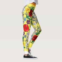 Tapis de fleurs au coquelicot leggings