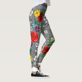 Tapis de fleurs au coquelicot leggings