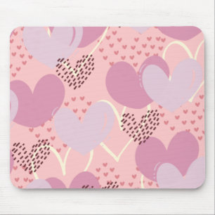 Tapis de souris coeurs ro bonbon, rouge, beige musmatta