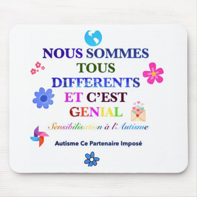 Tapis de souris sensibilisation à l'autisme musmatta (Framsidan)