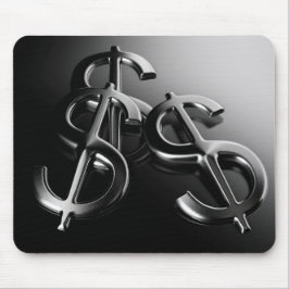 Tapis de souris sur fond noir finance et dollar musmatta