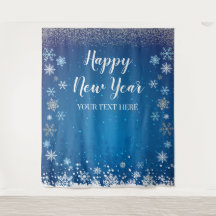 Tapiz Snow Winter Happy New Year Backdrop