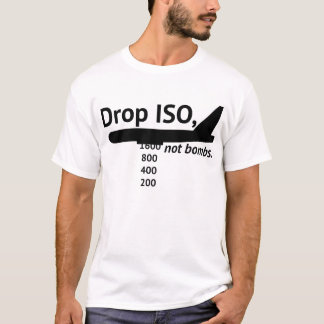 Tappa ISO, inte bombarderar. (Vit) T-shirt