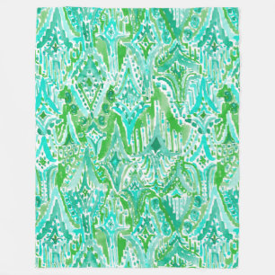 TAPPAR AV den UNDRA stam- Beachy Boho Ikat Fleecefilt