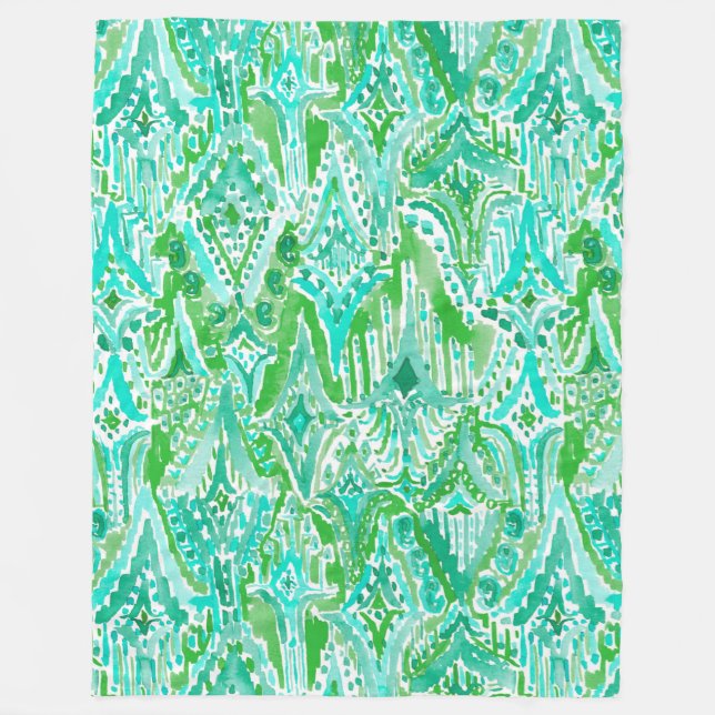 TAPPAR AV den UNDRA stam- Beachy Boho Ikat Fleecefilt (Framsidan)