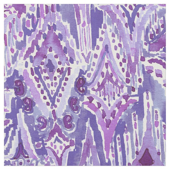 TAPPAR AV UNDRA stam- ultravioletta Boho Ikat Tyg (Närbild)