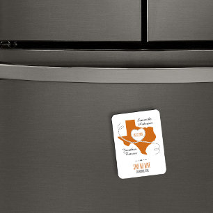 Tappat Orange Texas-kantband Spara datum Magnet