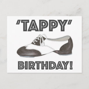 Tappy Födelsedag Tap Dance Skor Fest Inbjudan Vykort