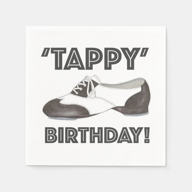 Tappy Grattis på födelsedagen Bday Tap Dance Tapda Pappersservett (Framsidan)