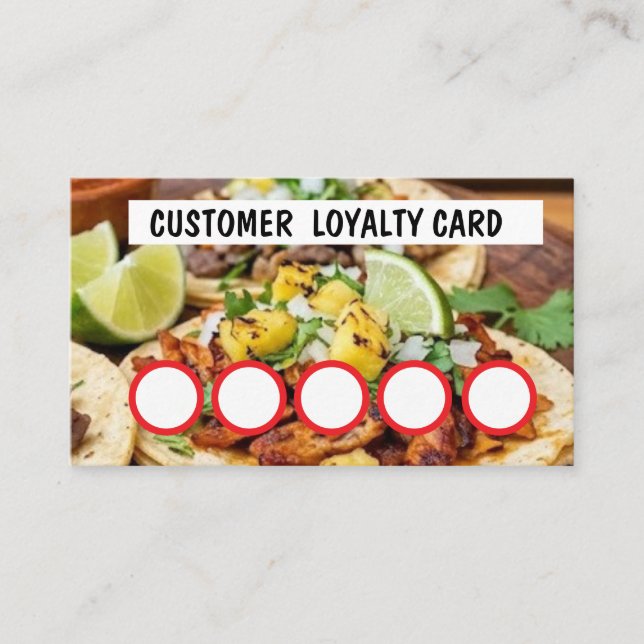 TAQUERIA - KANTOR LOJALITETSKORT  VISITKORT (Framsida)