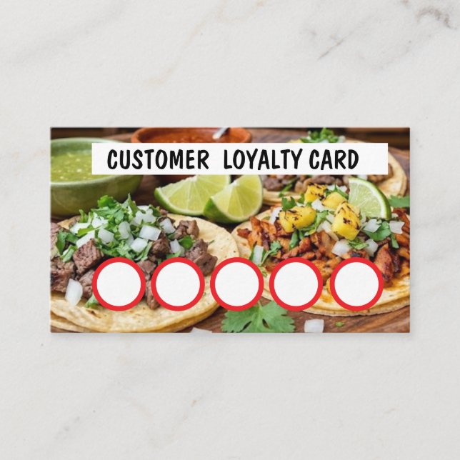 TAQUERIA - KANTOR LOJALITETSKORT  VISITKORT (Framsida)