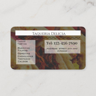taqueria / restaurant editable card visitkort