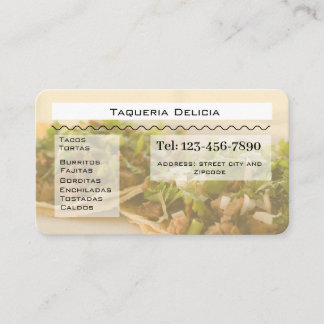 taqueria / restaurant editable card visitkort