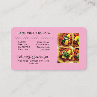 taqueria / restaurant editable card visitkort