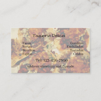 taqueria / restaurant editable card visitkort