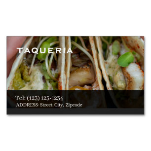 taqueria-tjänster redigerbar företagsaffisch magnetiska visitkort