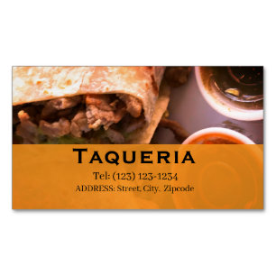 taqueria-tjänster redigerbar företagspresentation magnetiska visitkort