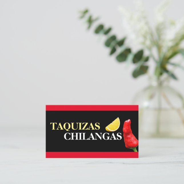 Taquizas chilangas visitkort (Stående Fram)