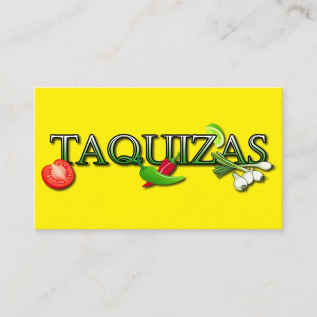 Taquizas taco stand visitkort (Framsida)