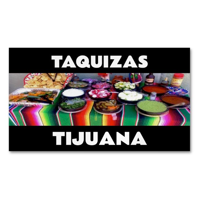 TAQUIZAS TIJUANA MAGNETISKA VISITKORT (Framsida)