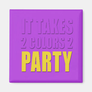 tar 2 Färg 2 Party-gulten:lila Magnet