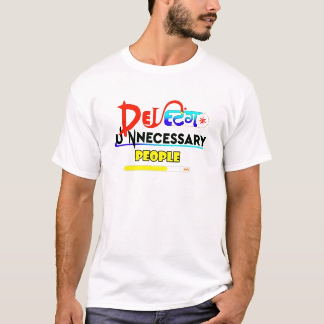 Tar bort onödiga människor, typografi T-shirt (Framsida)