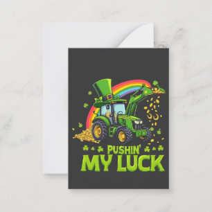 Tar chansen Rolig grävmaskin St. Patrick's Day Anteckningskort