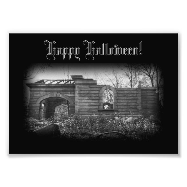 Tar emot Grav Ruin Happy halloween Fototryck (Framsidan)